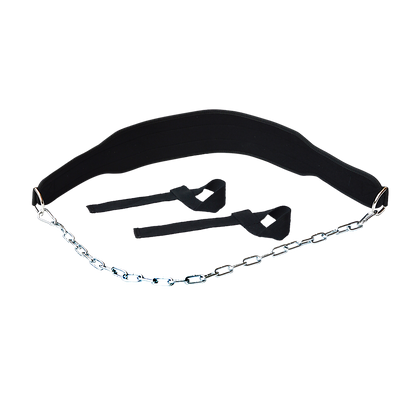 Weight Lifting Belt Gym Back Pull Up Chain black