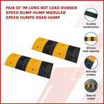 Pair Of 1M Long Rubber Speed Bumps (60T Load)