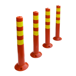 4x Plastic Traffic Bollard Barrier Post Crowd Control Safety