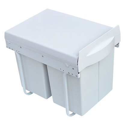 Pull Out Bin Kitchen Double Dual Slide Garbage Rubbish Waste 2X20L