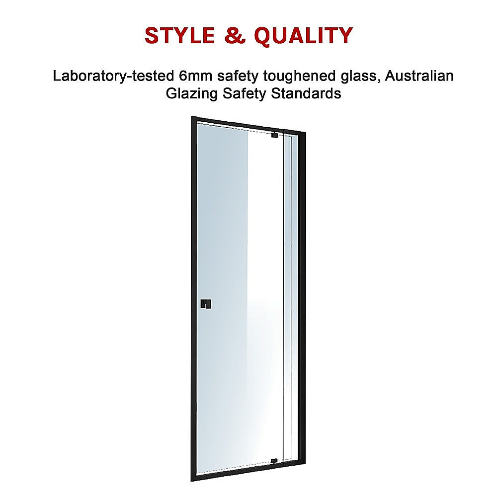 Adjustable Semi Frameless Shower Screen (74~82) X 195Cm Australian Safety Glass