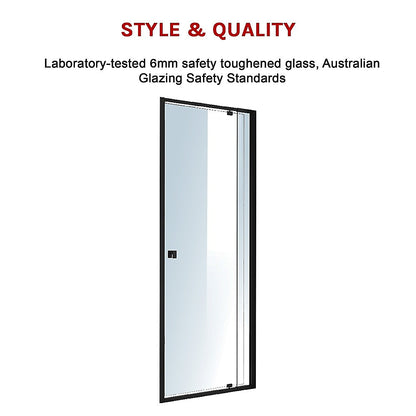 Adjustable Semi Frameless Shower Screen (74~82) X 195Cm Australian Safety Glass