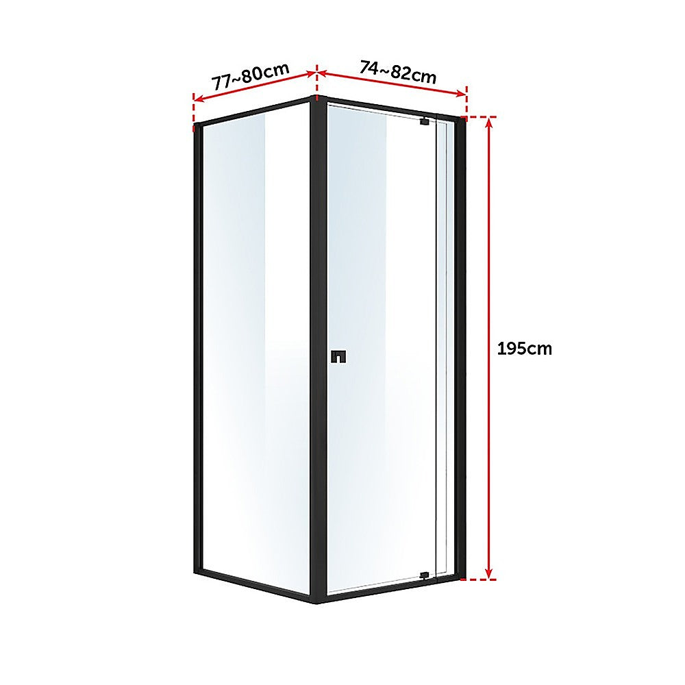 Semi Frameless Shower Screen (74~82)X 195Cm & (77~80)X 195Cm Side As/Nzs Glass