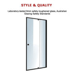 Adjustable Semi Frameless Shower Screen (82~90) X 195Cm Australian Safety Glass