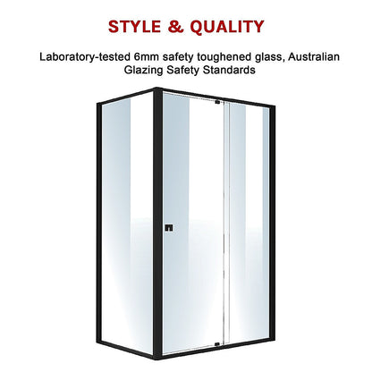 Semi Frameless Shower Screen (114~122)X 195Cm & (77~80)X 195Cm Side As/Nzs Glass