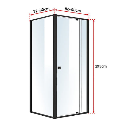 Semi Frameless Shower Screen (82~90)X 195Cm & (77~80)X 195Cm Side As/Nzs Glass