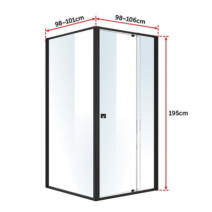 Semi Frameless Shower Screen (98~106)X 195Cm & (98~101)X 195Cm Side As/Nzs Glass