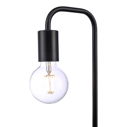 Modern Table Lamp Desk Light Timber Base Bedside Bedroom Black