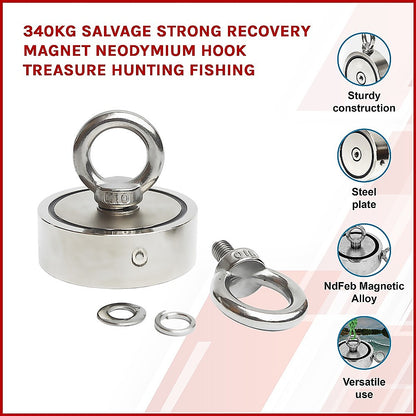 340Kg Neodymium Recovery Magnet Hook For Treasure Hunting & Fishing