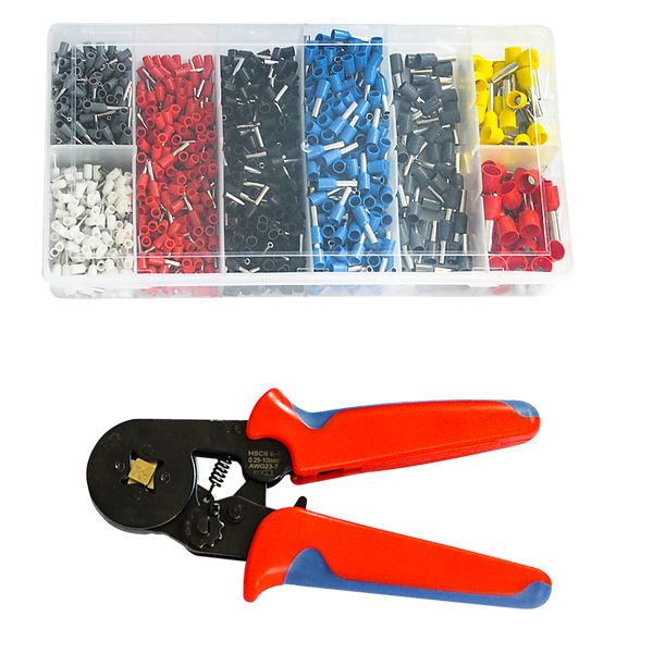  1200Pcs Bootlace Ferrule Crimper Kit With Ratchet Crimping Tool