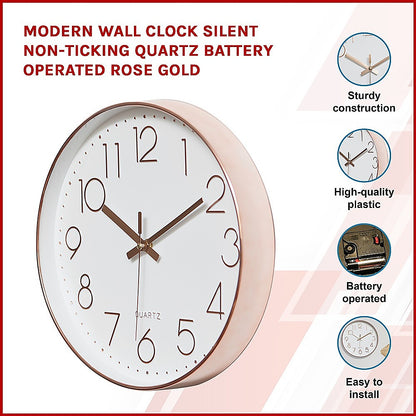 Silent Non-Ticking Modern Wall Clock