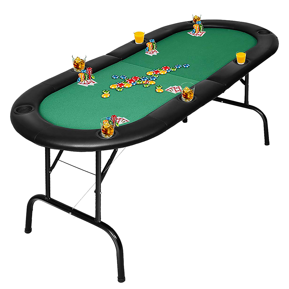 Folding Poker Blackjack Table, 8 Players