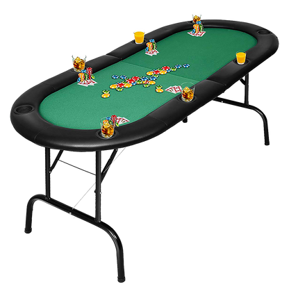 Folding Poker Blackjack Table, 8 Players