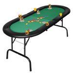 Folding Poker Blackjack Table, 8 Players