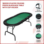 Folding Poker Blackjack Table, 8 Players