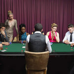 Folding Poker Blackjack Table, 8 Players