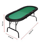 Folding Poker Blackjack Table, 8 Players