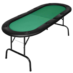 Folding Poker Blackjack Table, 8 Players