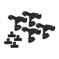 4PC Kayak Boat Fishing Pole Rod Holder Tackle Kit Adjustable Side Rail Mount