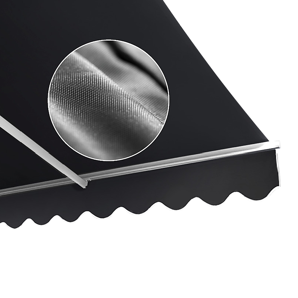 Outdoor Folding Arm Awning Retractable Sunshade Canopy Grey