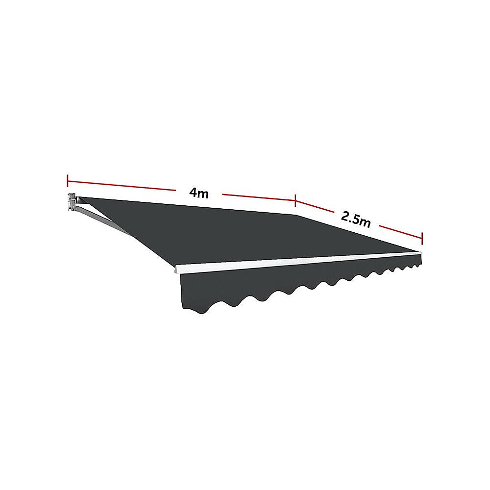 Outdoor Folding Arm Awning Retractable Sunshade Canopy Grey