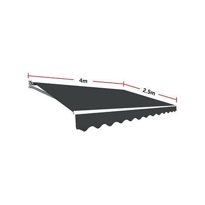 Outdoor Folding Arm Awning Retractable Sunshade Canopy Grey
