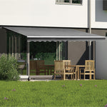 Outdoor Folding Arm Awning Retractable Sunshade Canopy Grey