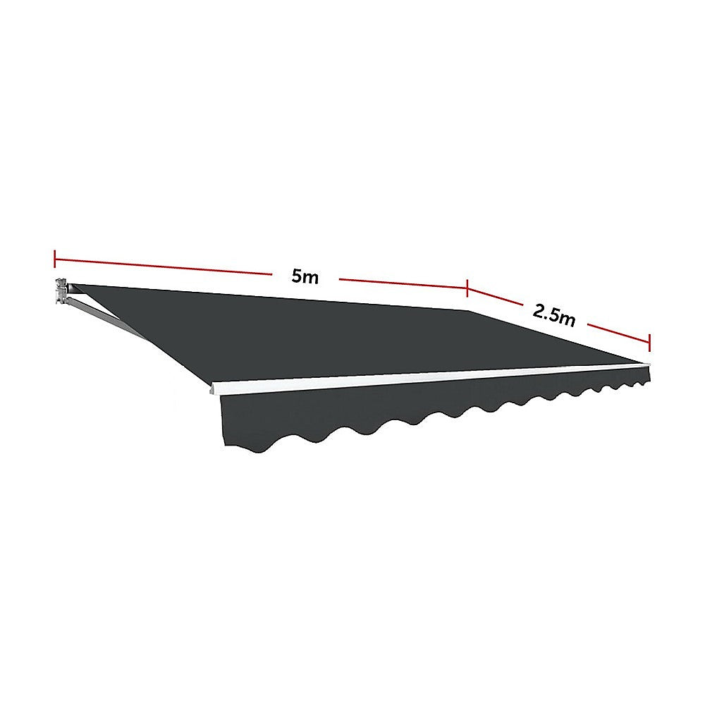 Outdoor Folding Arm Awning Retractable Sunshade Canopy Grey