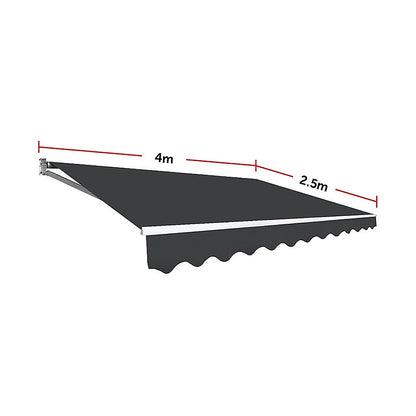 Motorised Outdoor Folding Arm Awning Retractable Sunshade Grey