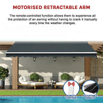 Motorised Outdoor Folding Arm Awning Canopy Grey