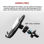 Automatic Clamping Wireless Car Charger Mount For iPhone Samsung Type-C Phones