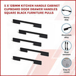 128Mm Black Kitchen Cabinet Handles