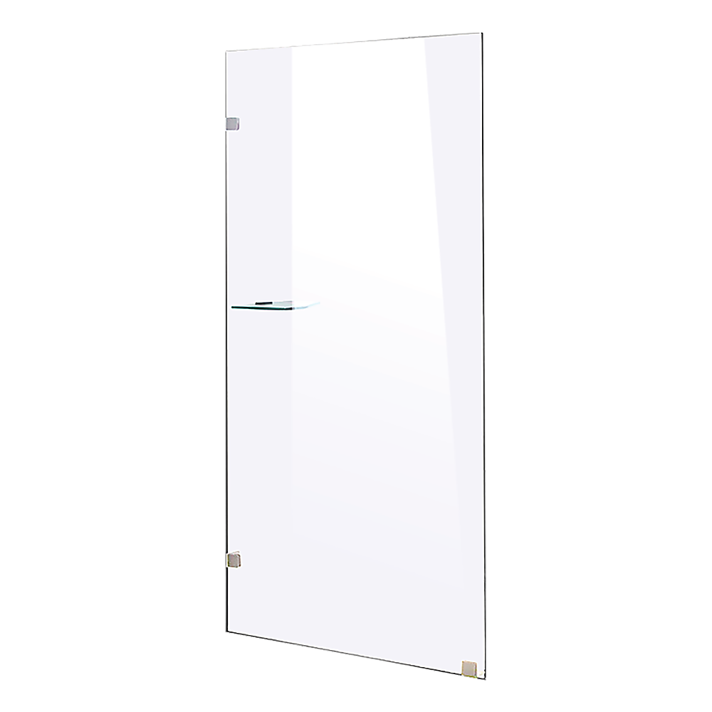 700 x 2000mm Frameless 10mm Safety Glass Shower Screen Chrome/Black