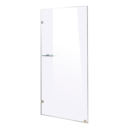 700 x 2000mm Frameless 10mm Safety Glass Shower Screen Chrome/Black
