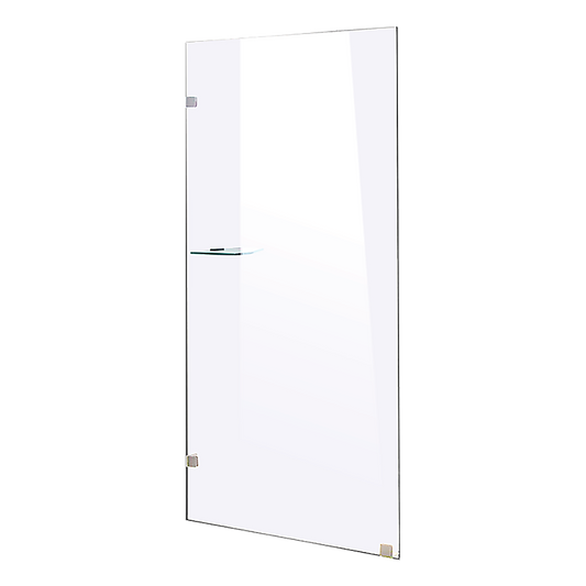 700 x 2000mm Frameless 10mm Safety Glass Shower Screen Chrome/Black