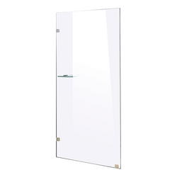 700 x 2000mm Frameless 10mm Safety Glass Shower Screen Chrome/Black