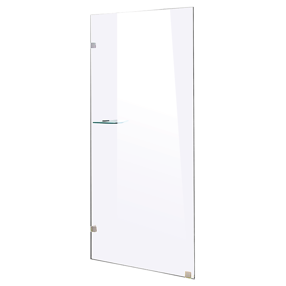 800 x 2100mm Frameless 10mm Safety Glass Shower Screen-Chrome/Black