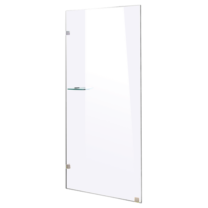 800 x 2100mm Frameless 10mm Safety Glass Shower Screen-Chrome/Black