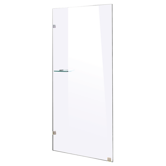 800 x 2100mm Frameless 10mm Safety Glass Shower Screen-Chrome/Black