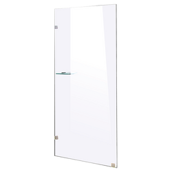 800 x 2100mm Frameless 10mm Safety Glass Shower Screen-Chrome/Black