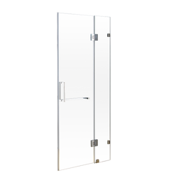 90 x 200cm Wall to Wall Frameless Shower Screen-Black/Chrome