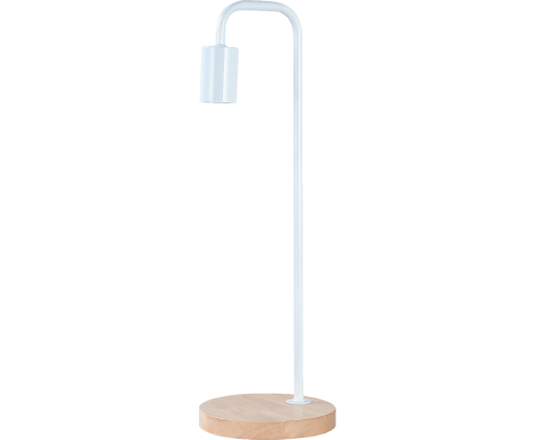 Modern Table Lamp Desk Light Timber Base Bedside Bedroom White