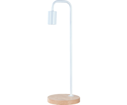 Modern Table Lamp Desk Light Timber Base Bedside Bedroom White