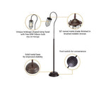 Floor Lamp with Adjustable Cage Shade Rustic in Bronze Finish