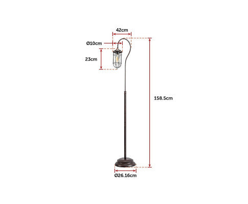 Industrial Floor Lamp With Adjustable Cage Shade Rustic Brushed In Bronze Finish