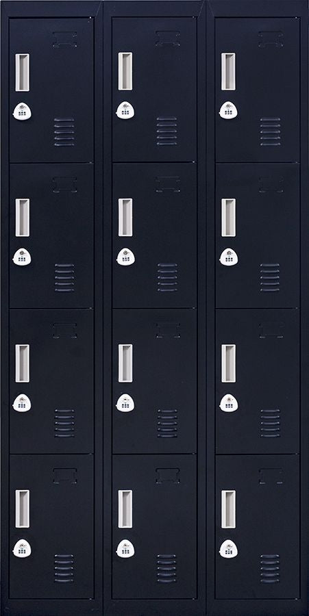 12 Door Locker for Office Gym - Black 
