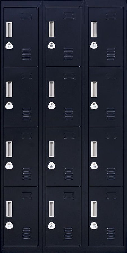 12 Door Locker for Office Gym - Black 
