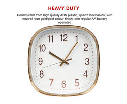Modern Silent Wall Clock - Non-Ticking Quartz Battery Operated Gold