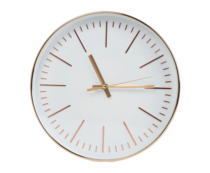 Modern Silent Wall Clock - Quartz Battery Operated Gold