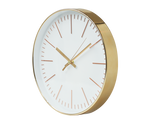 Modern Silent Wall Clock - Quartz Battery Operated Gold
